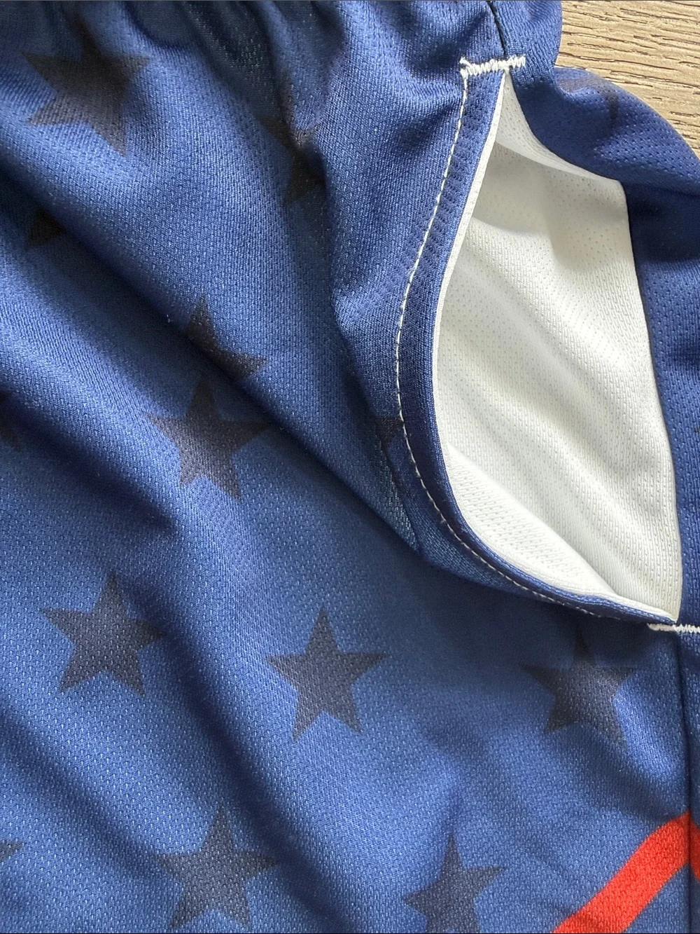 🥍 Mens Stars & Stripes USA Flag Lacrosse Unlimited LAX Athletic Shorts-Large